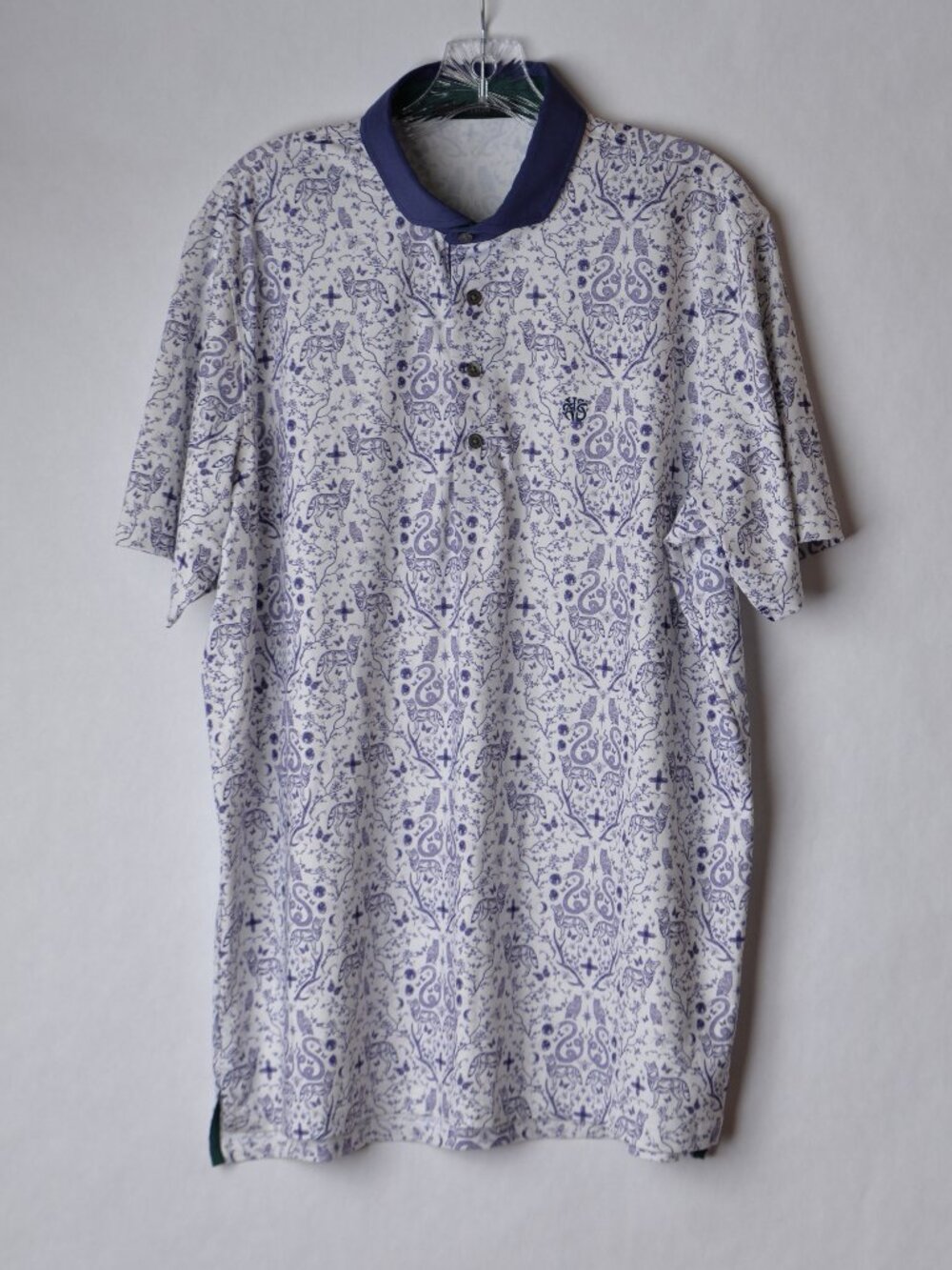 Greyson Men’s Large Garden Of Curiosities Performance Polo All Over Print Shirt